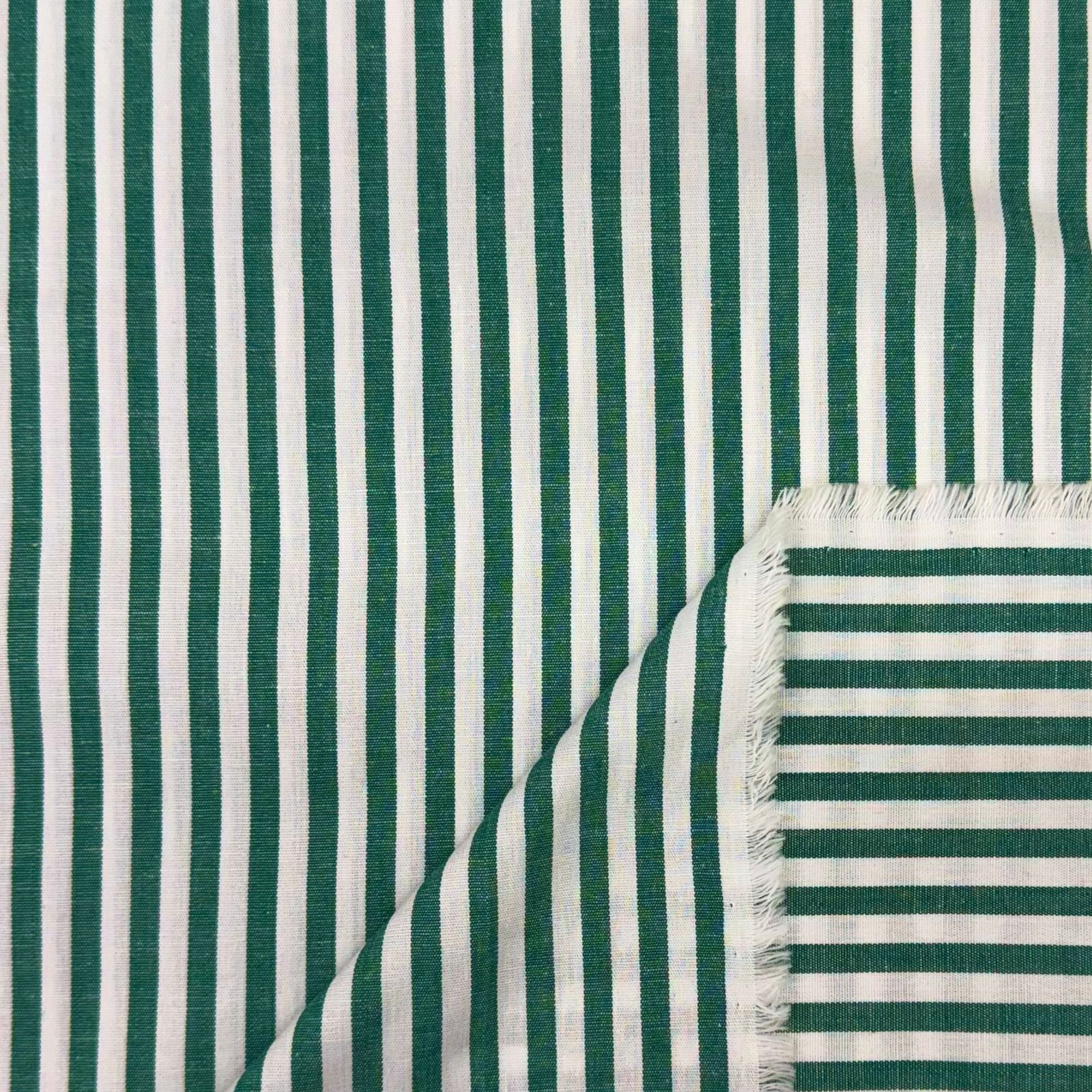 CORTE 0,60x1,50cm Tricoline Fio Tinto Listrado Verde