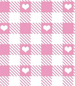 CORTE 1,00x1,40cm Chitinha Xadrez Coração Rosa
