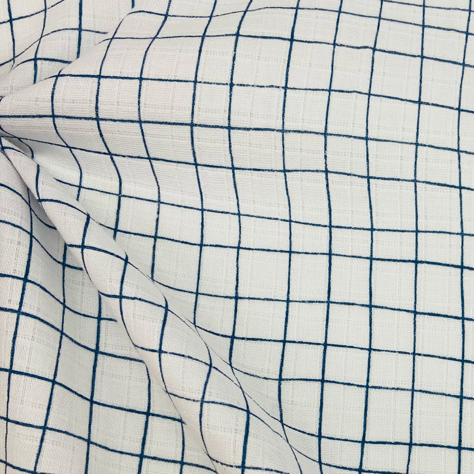 CORTE 1,00x1,50cm Fralda Dupla Premium Xadrez Azul LARGA