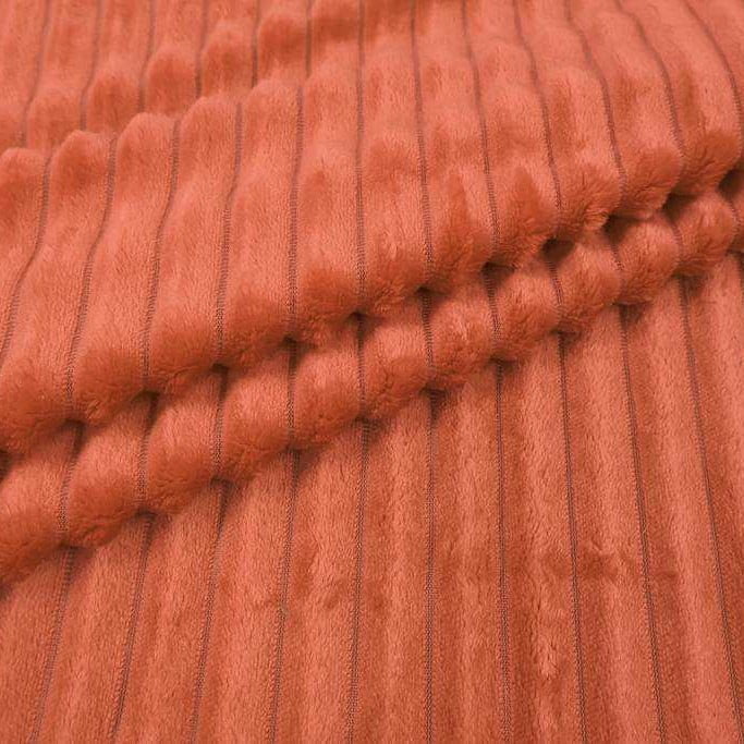 CORTE 0,50x2,50cm Mantinha Fleece Canelado Terracota