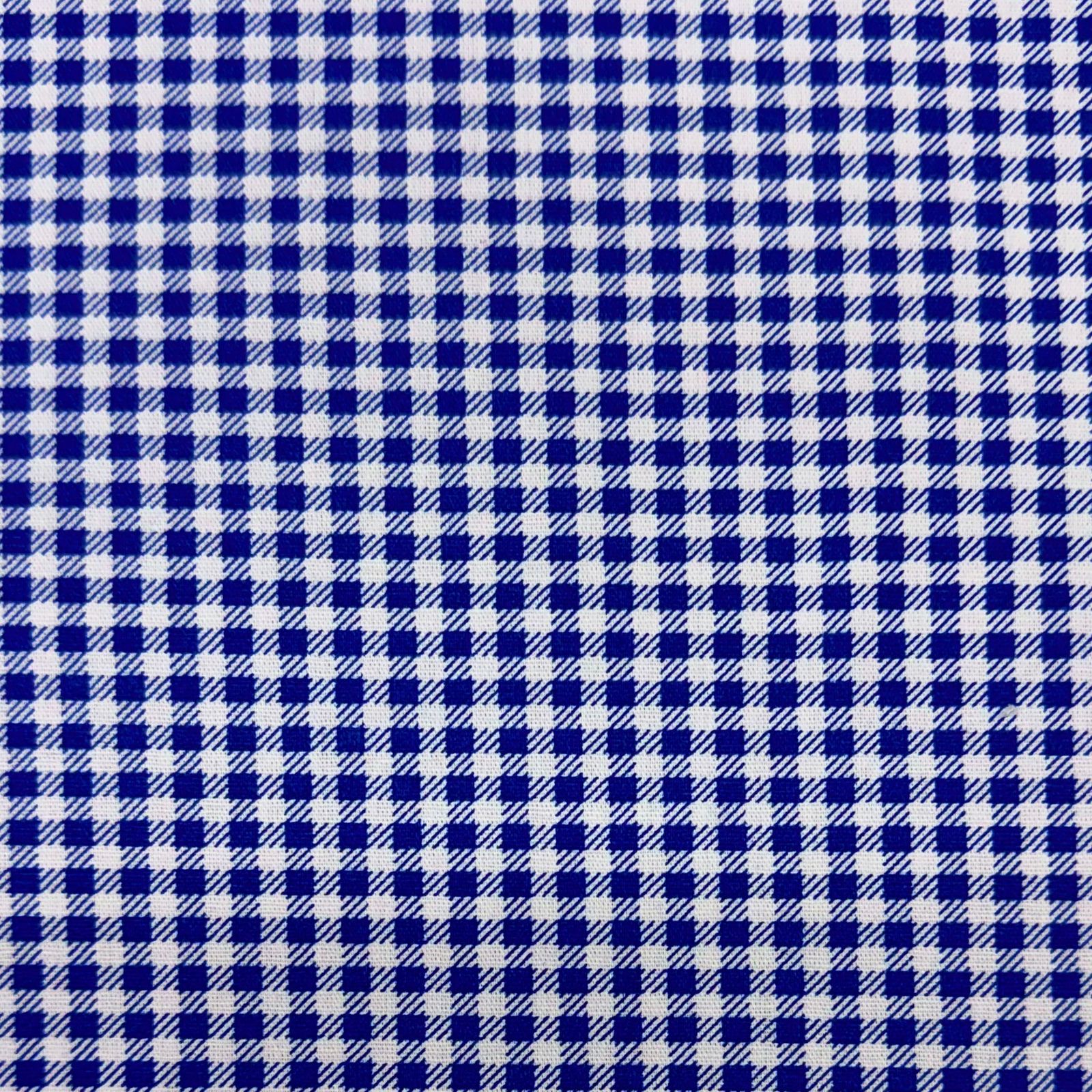 CORTE 0,80x1,50m Tricoline Mini Xadrez Azul  