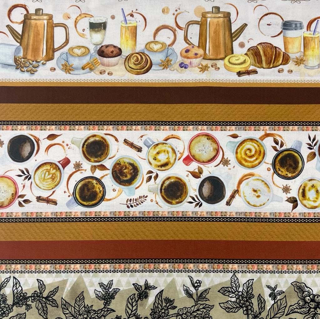 CORTE 0,50x1,50cm Tricoline Barrada Café