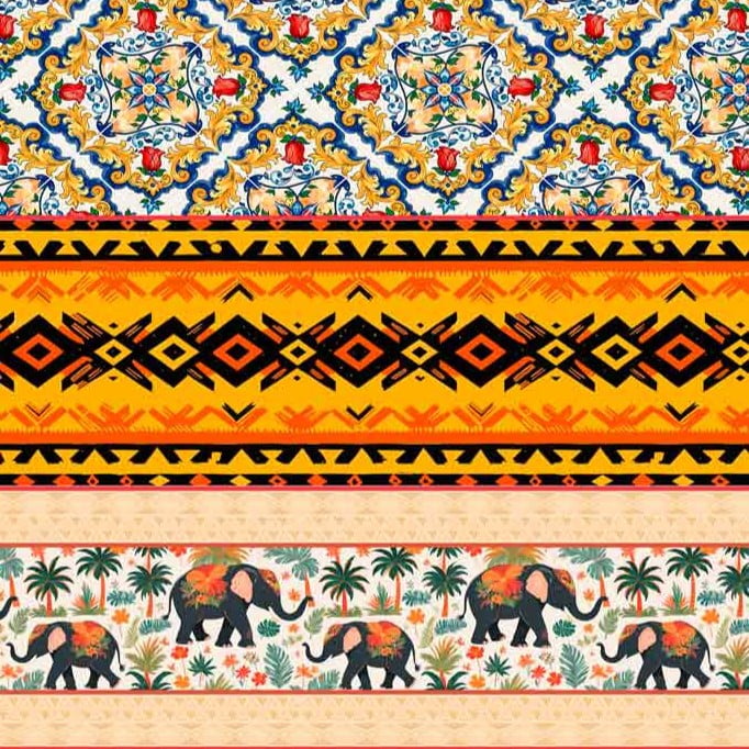 CORTE 0,50x1,50cm Tricoline Digital Barrada Cultura Africana