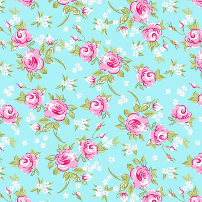 CORTE 0,90x1,50cm Tricoline Floral Dona Verde Tiffany