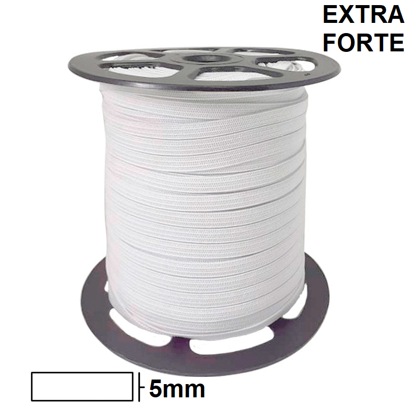 Elástico Branco Extra Forte 5mm