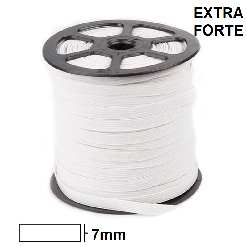 Elástico Branco Extra Forte 7mm