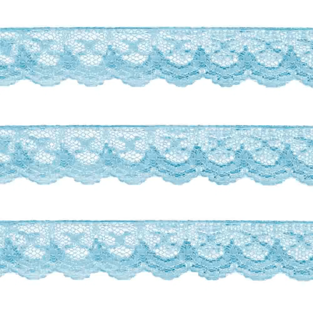 Renda Nylon 2,0cm 50mt Azul Bebê