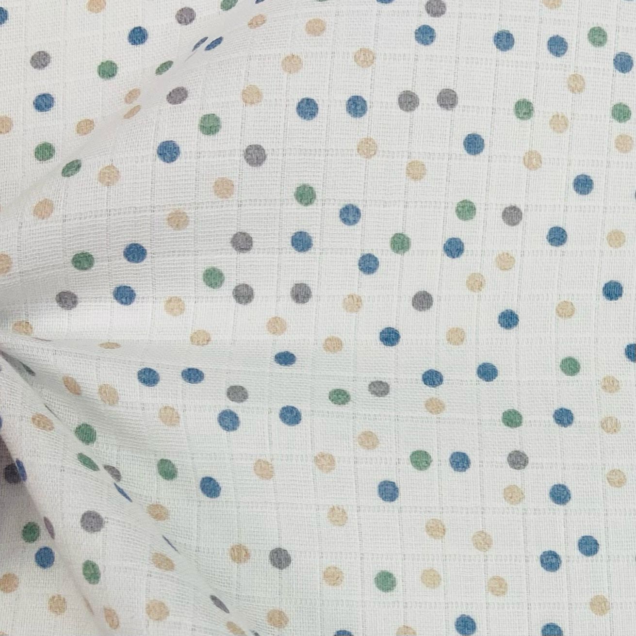 Fralda Quadriculada Mini Bolinhas Tons Neutros 