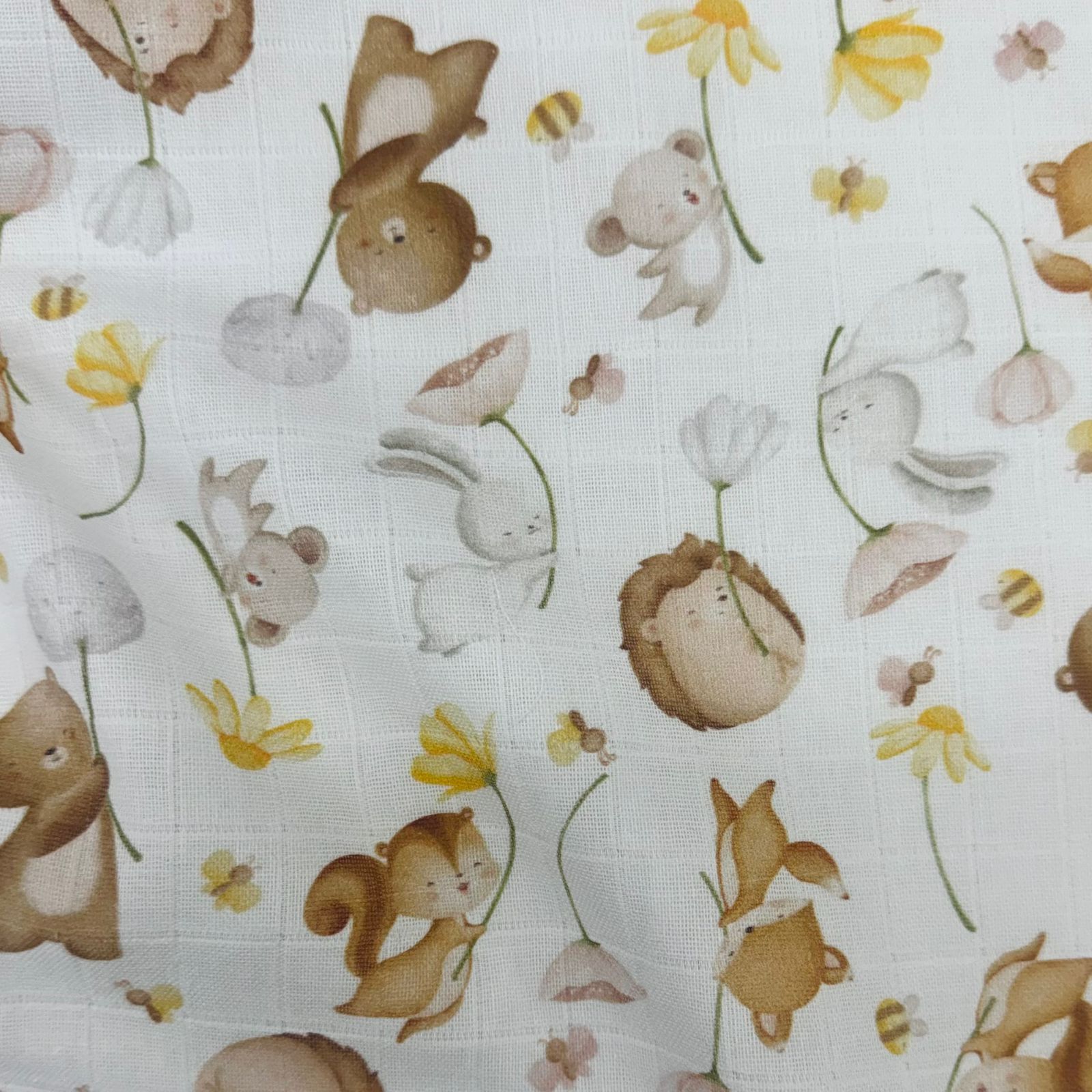 Fralda Quadriculada Digital Amiguinhos do Bosque 70X75cm