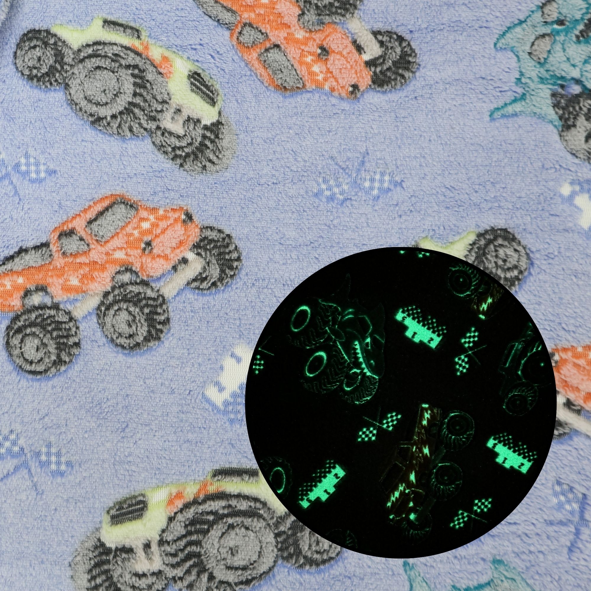 Fleece Brilha no Escuro Carros