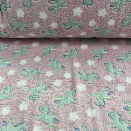 Fleece Brilha no Escuro Unicornio Rosa
