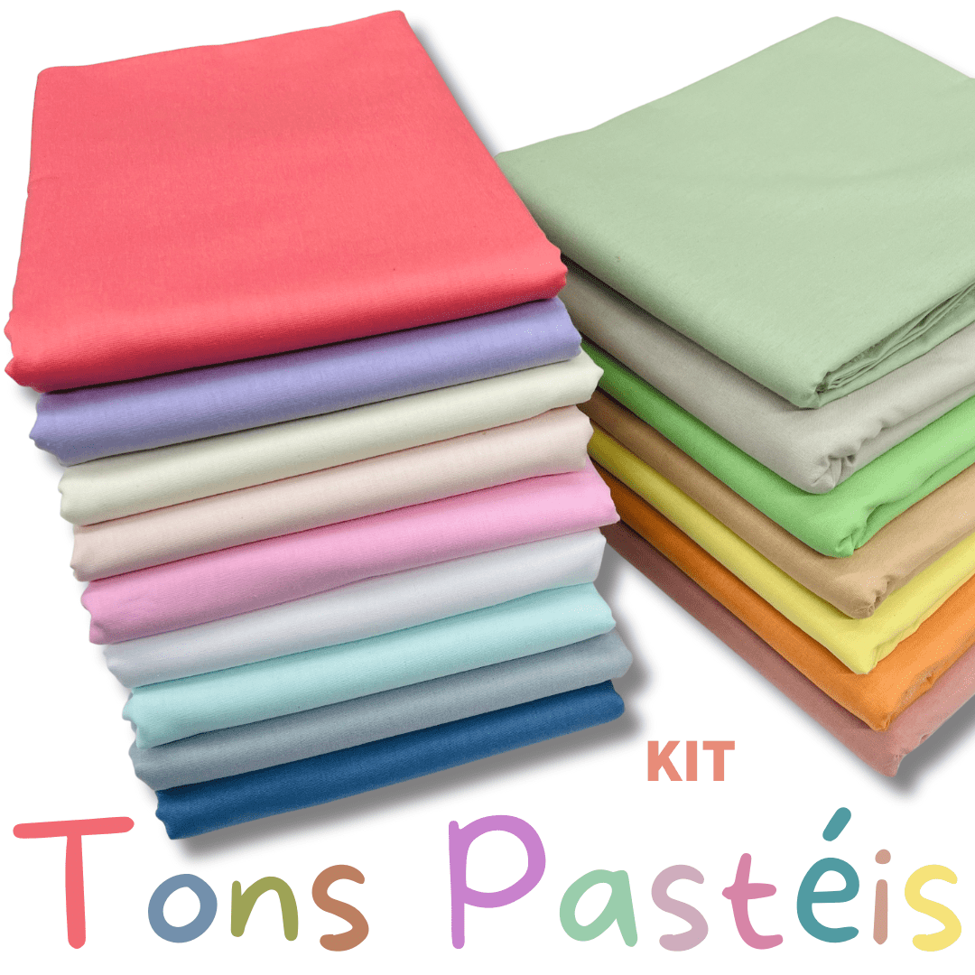 Kit Tricoline Lisa Tons Pastéis 16 Cortes de 50x140cm