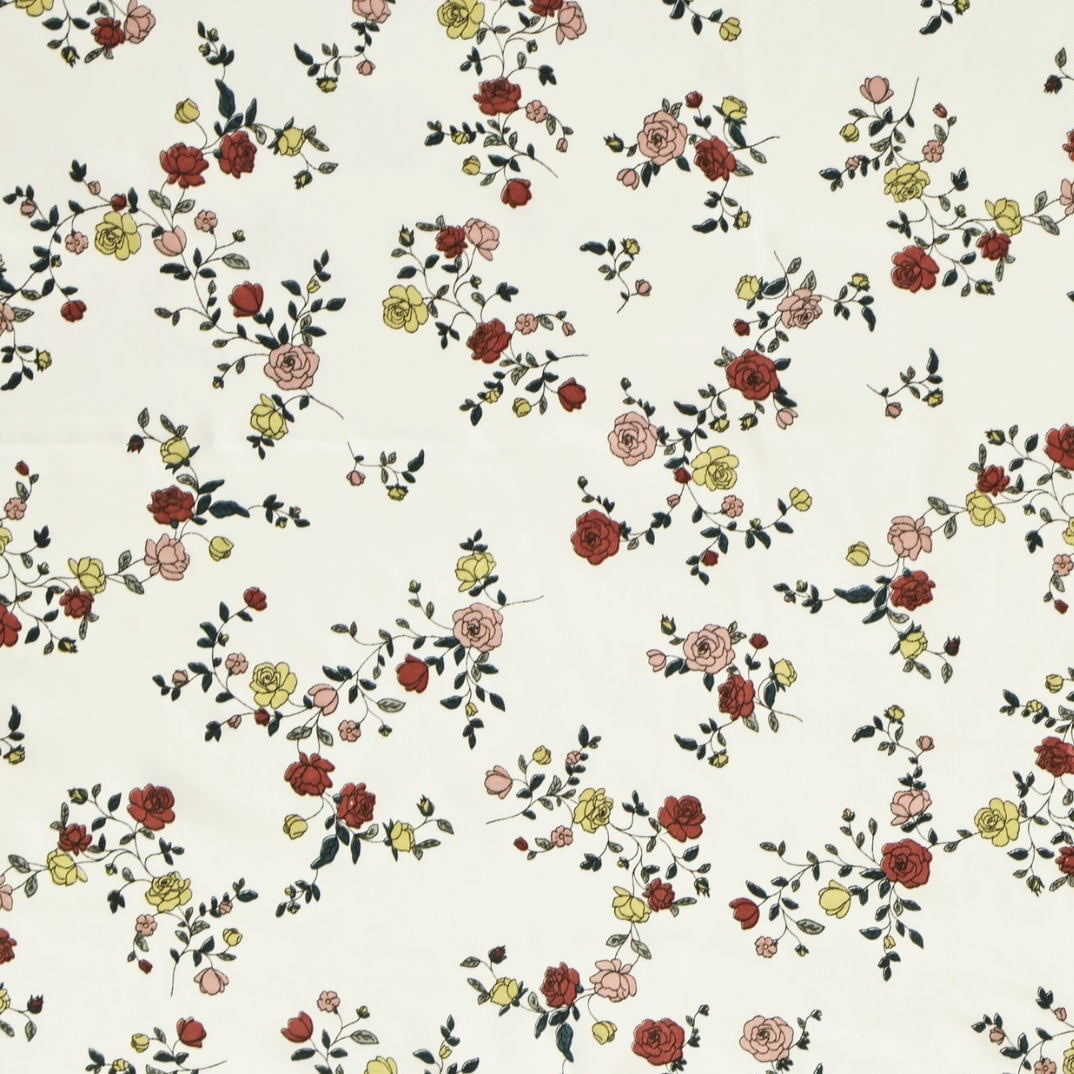 Microfibra Floral Mini Raminhos de Rosas 2,40m