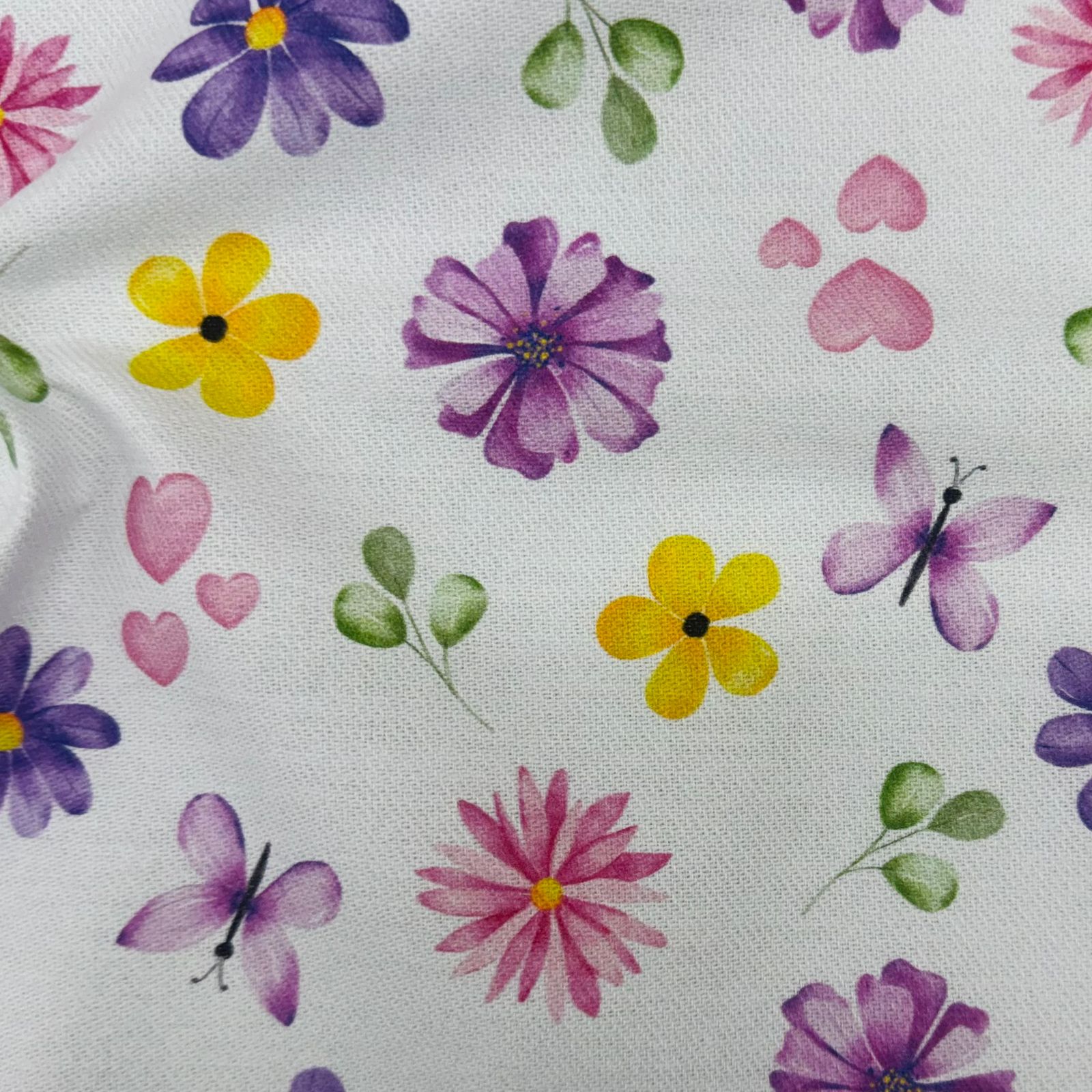 Flanela Cueiro Digital Flores Coloridas