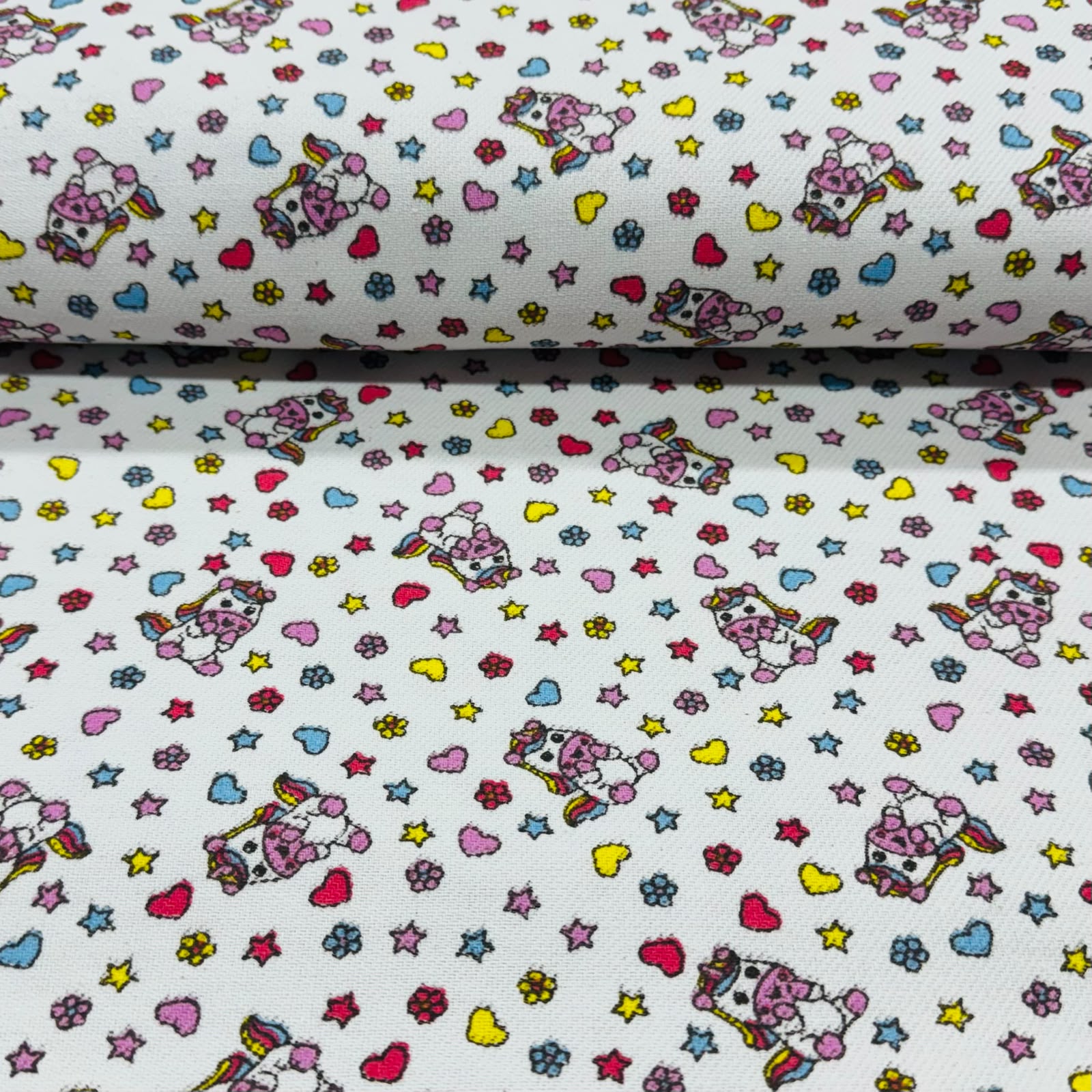 Flanela Cueiro Unicornios Fundo Branco