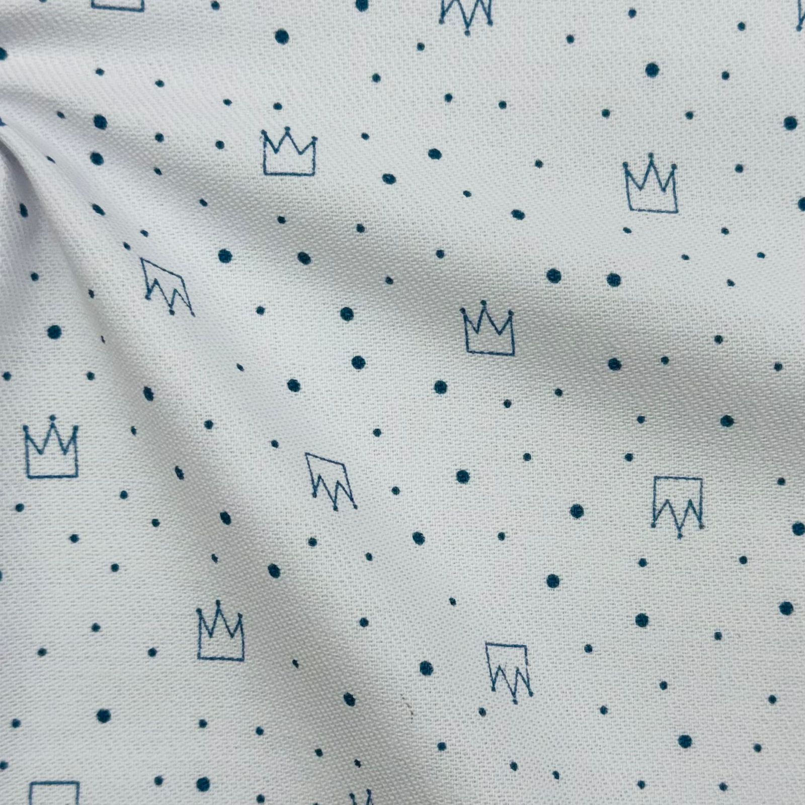 Flanela Cueiro Premium Mini Coroa Azul