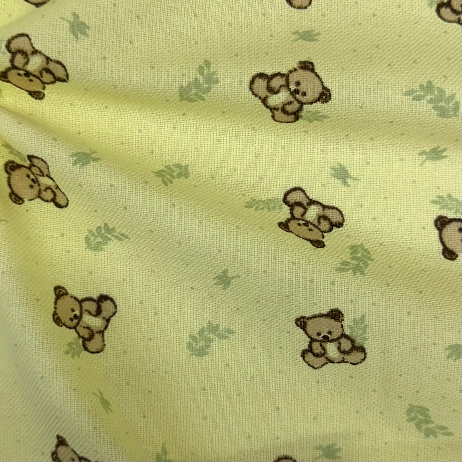 Flanela Cueiro Ursos Fundo Amarelo