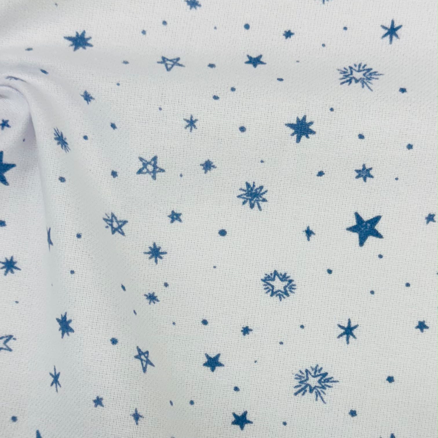 Flanela Cueiro Estrelas Azuis