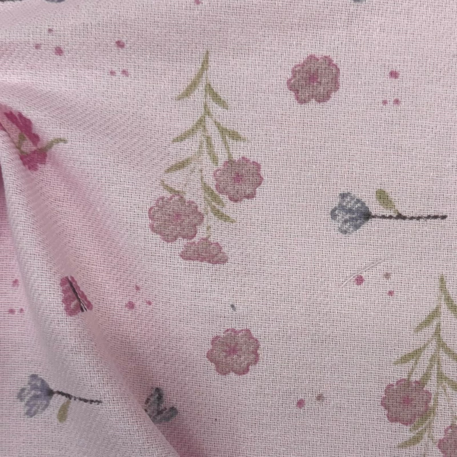 Flanela Cueiro Floral Rosado