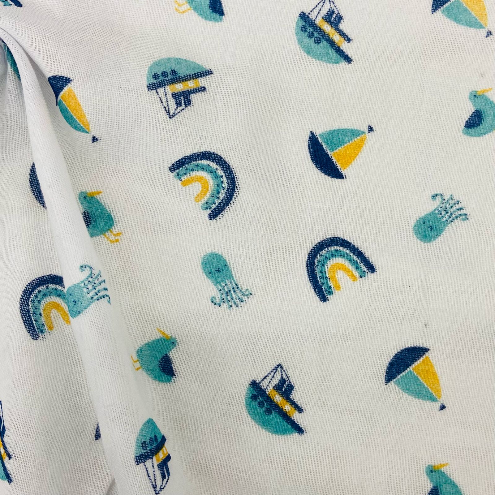 Fralda Dupla Premium Arco-íris Marítimo 