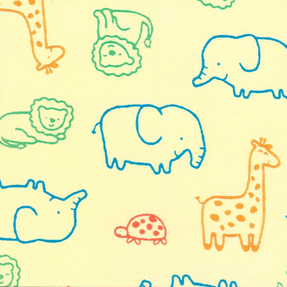 Fustão Animais Coloridos Marfim 