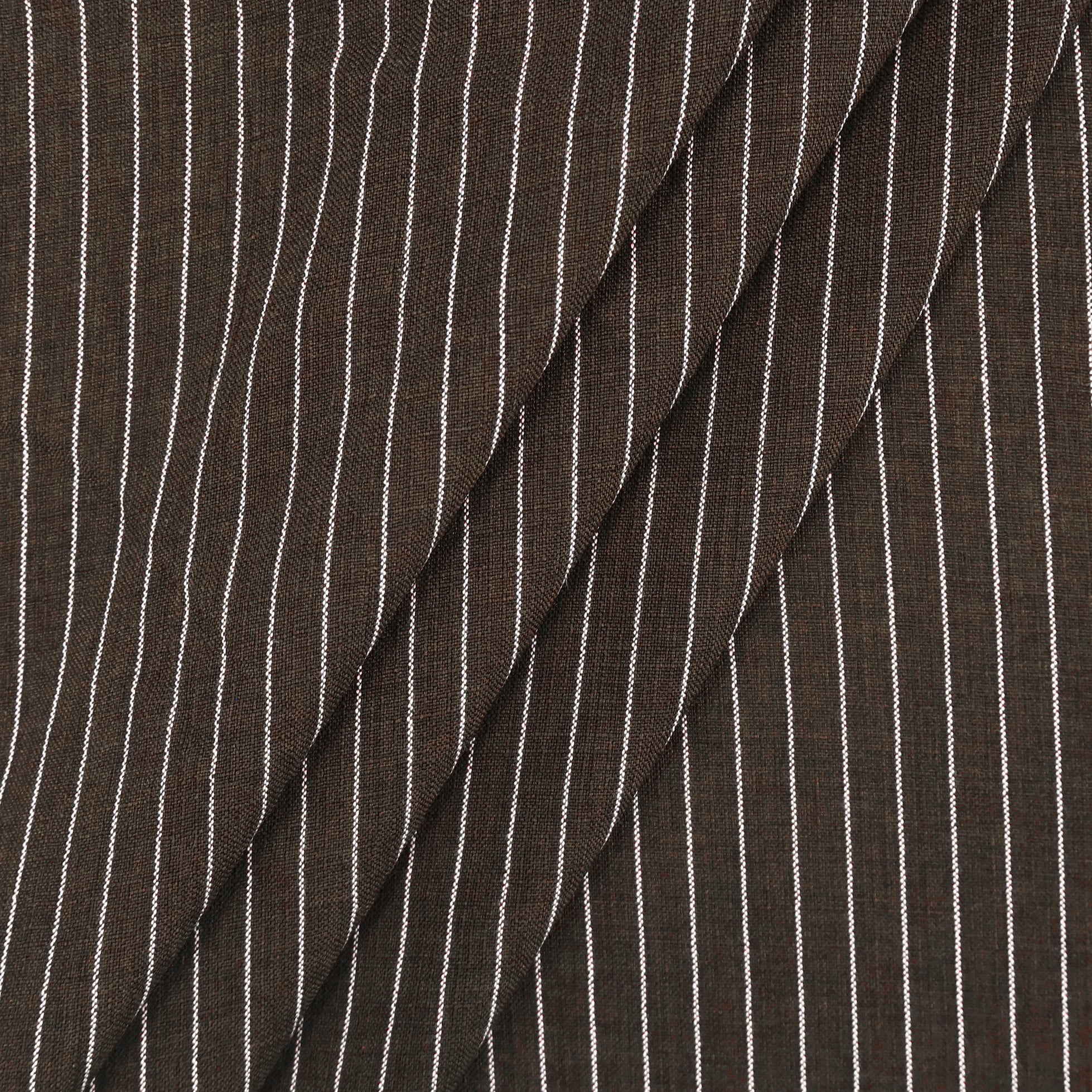 Alfaiataria Risca de Giz Linho Marrom Cacau