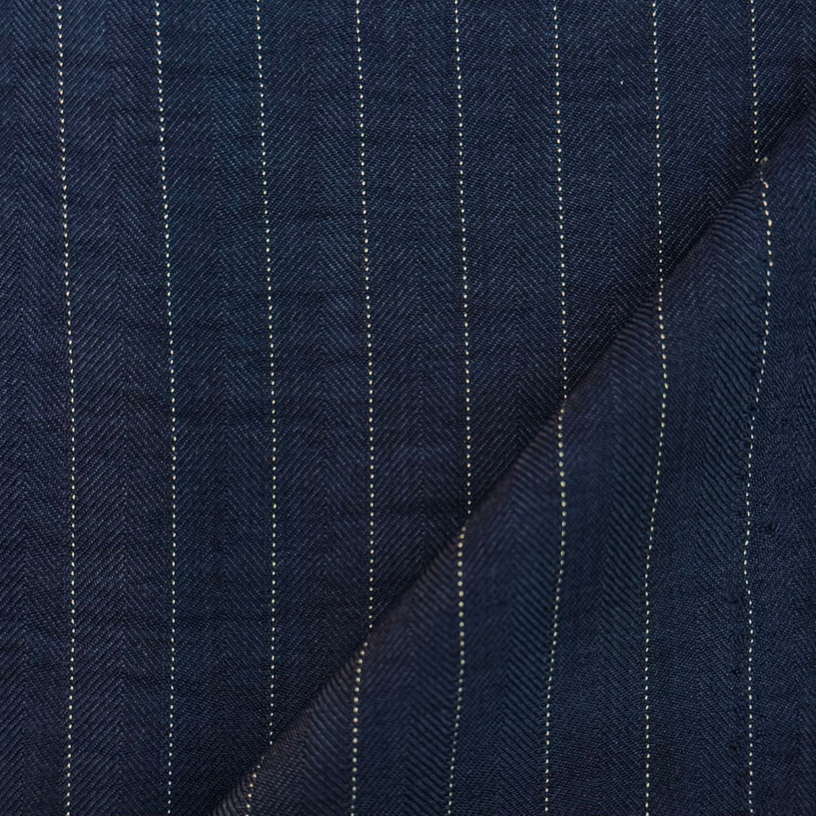 Alfaiataria Risca de Giz Melange Azul Marinho 