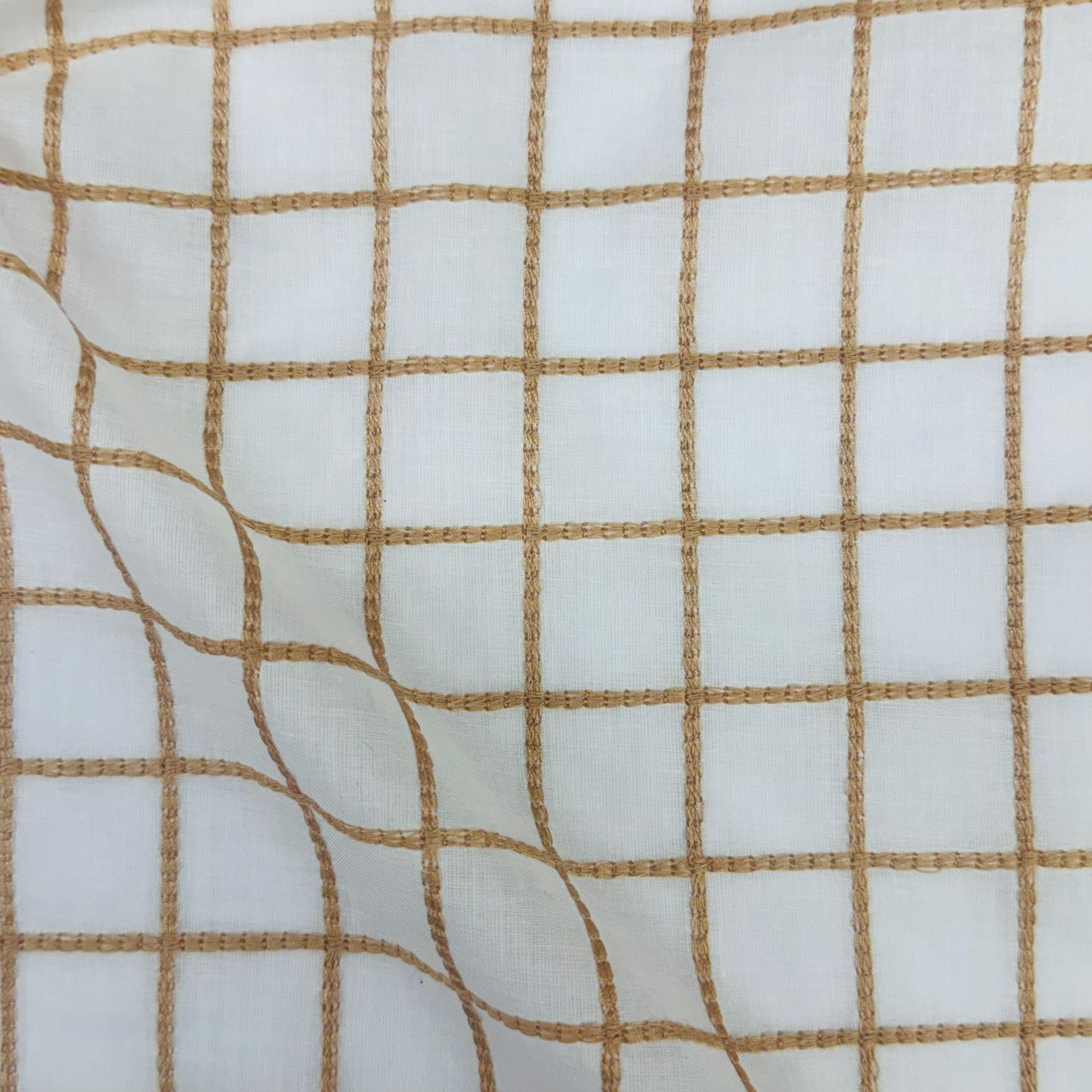 Cambraia de Algodão Grid Bege