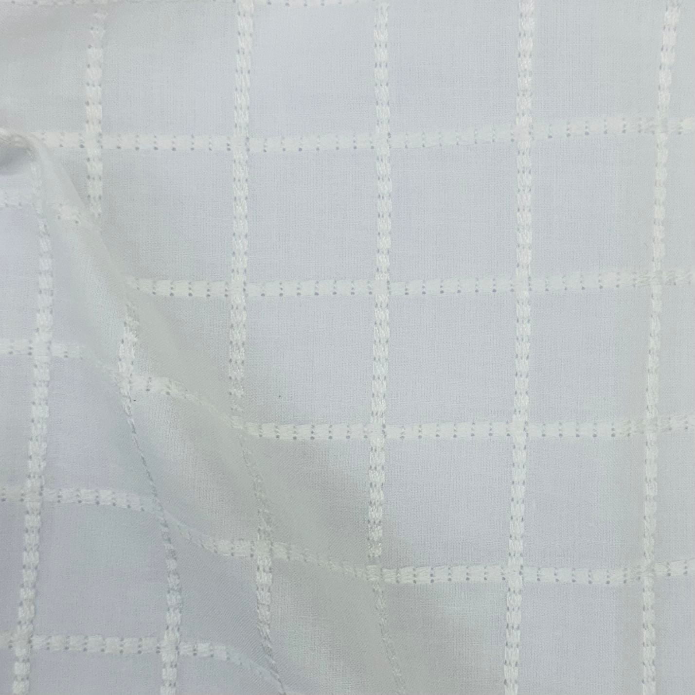 Cambraia de Algodão Grid Off White