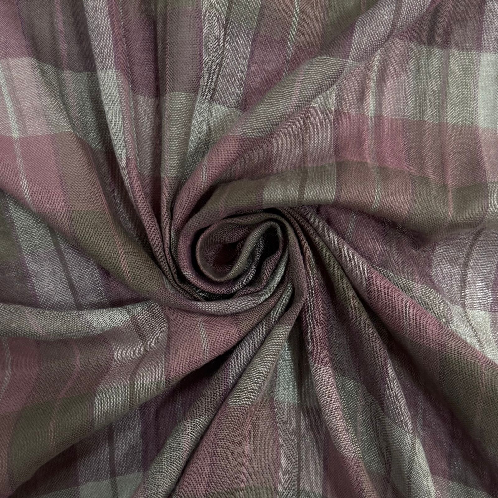 Cambraia de Algodão Xadrez Roxo e Verde LIVE