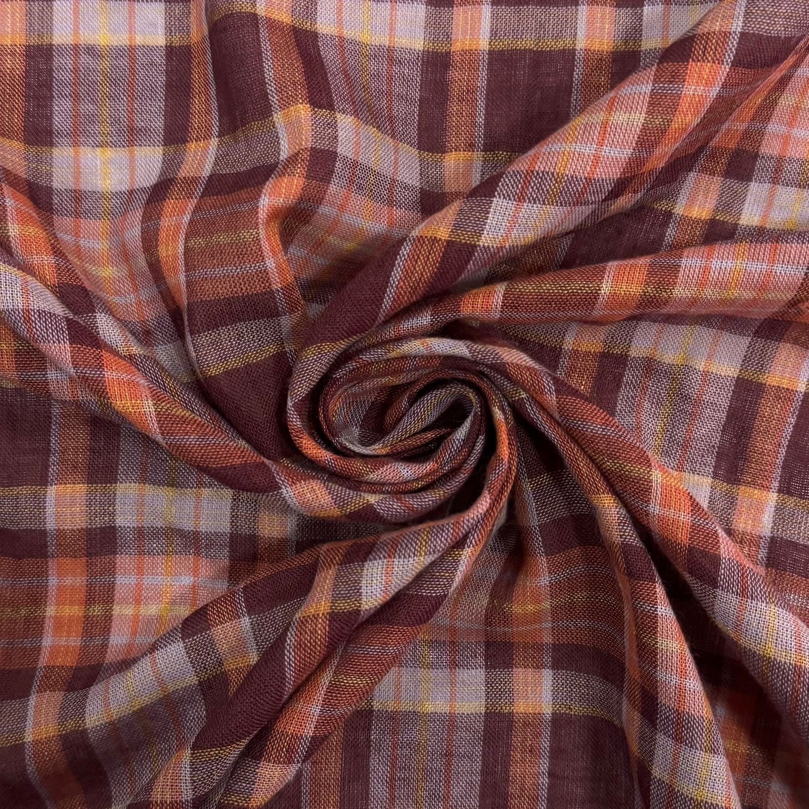 Cambraia de Algodão Xadrez Tons Terrosos 