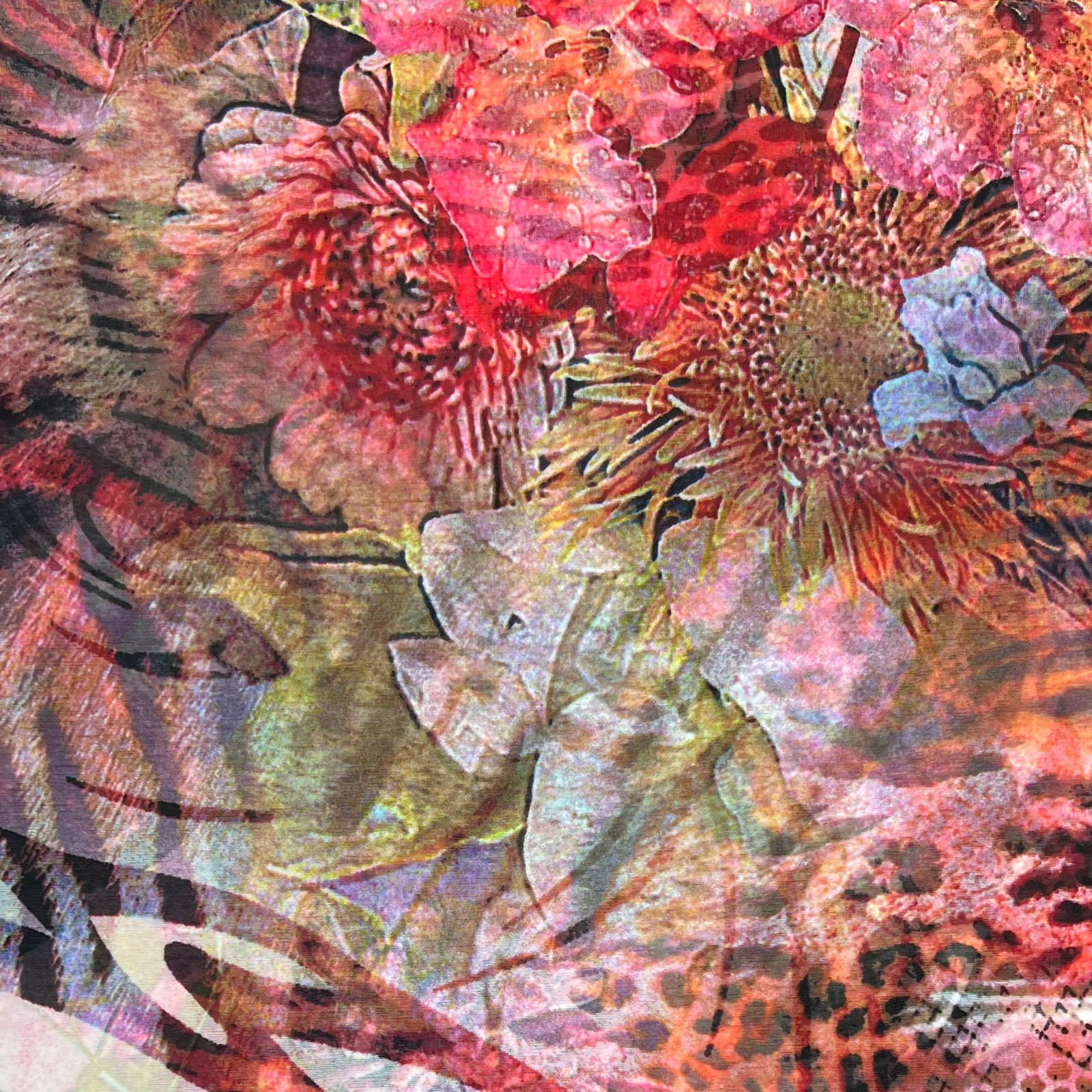 Chiffon com Elastano Floral Colorido