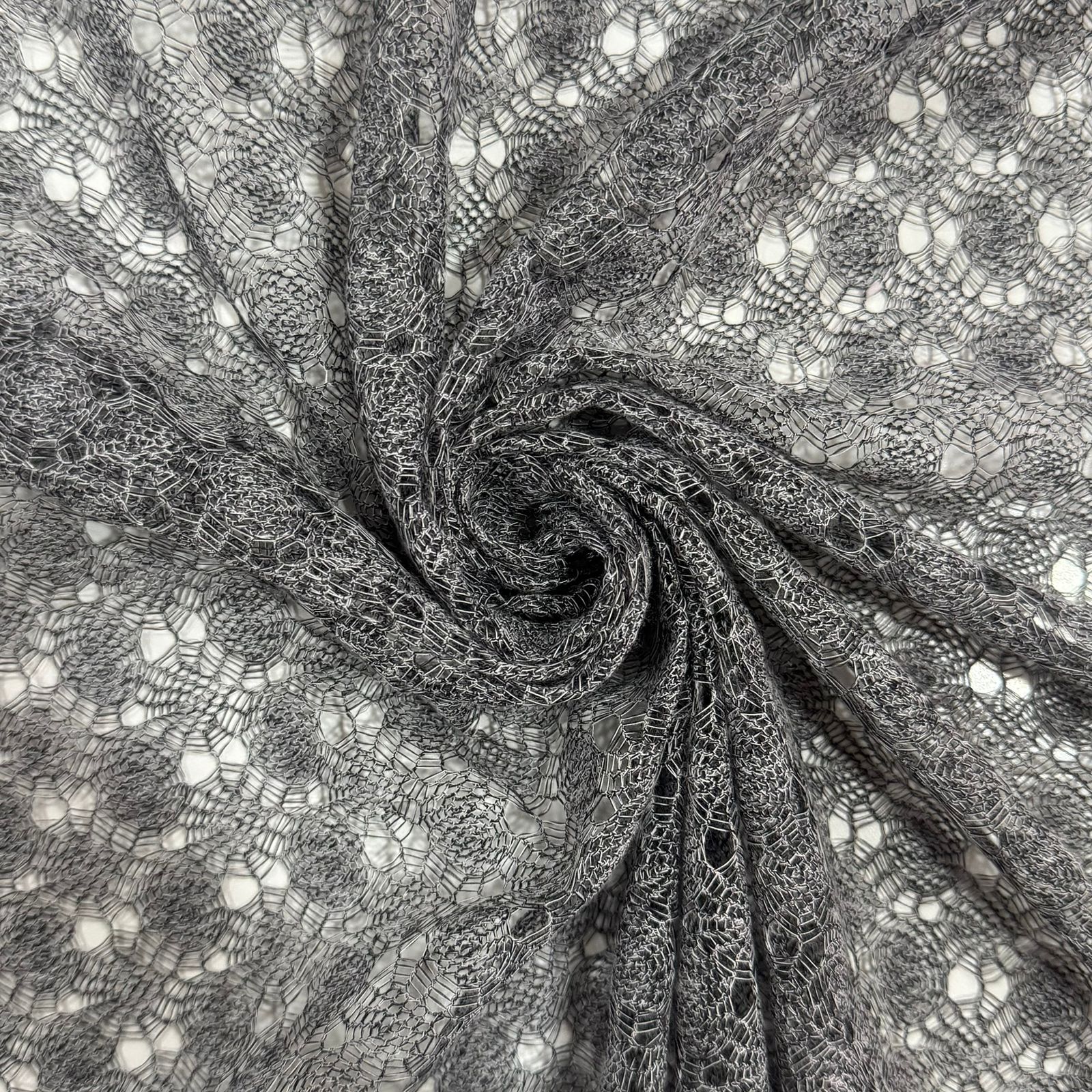 Tecido Crochet Mini Teias de Aranha LIVE