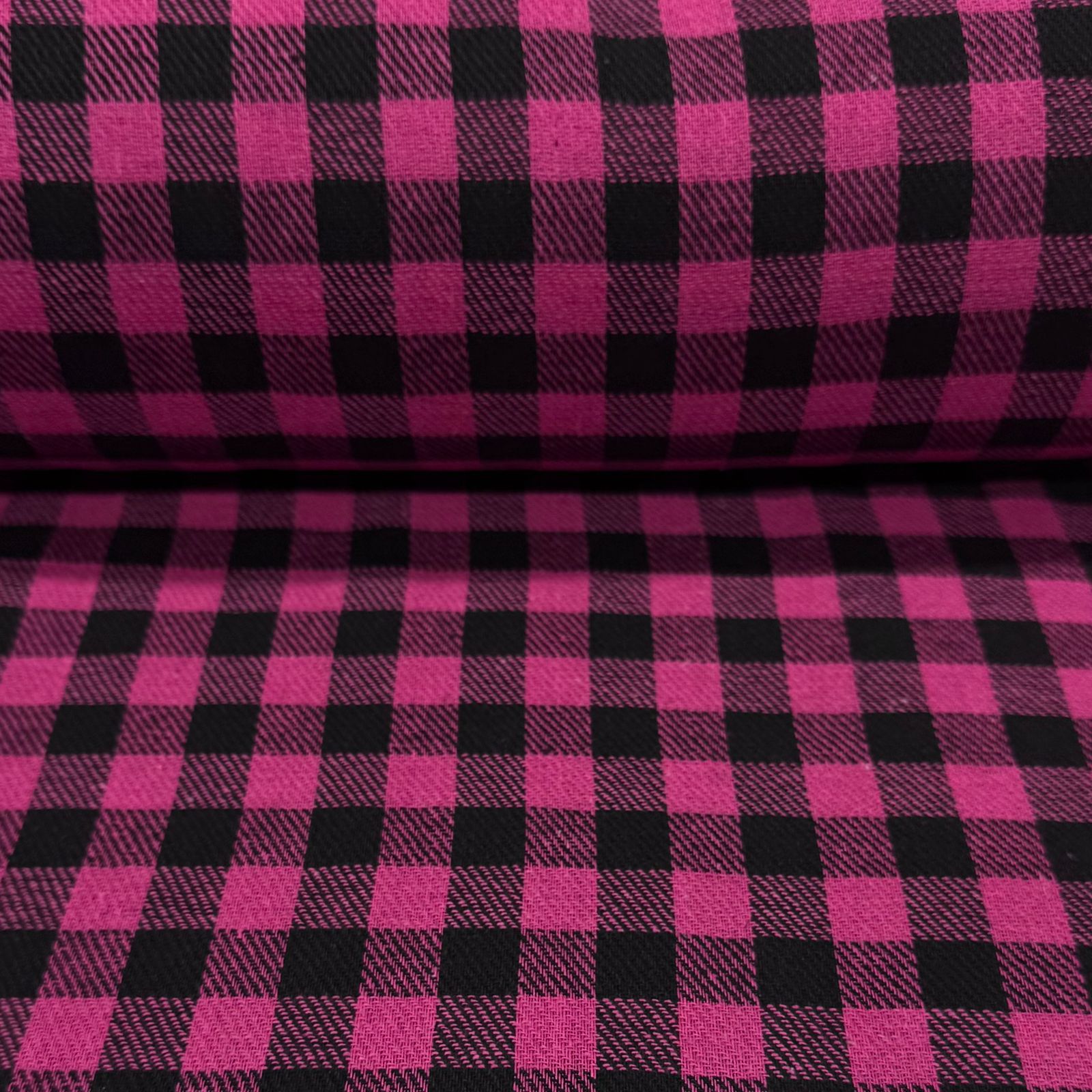Flanela Rosa com Preto
