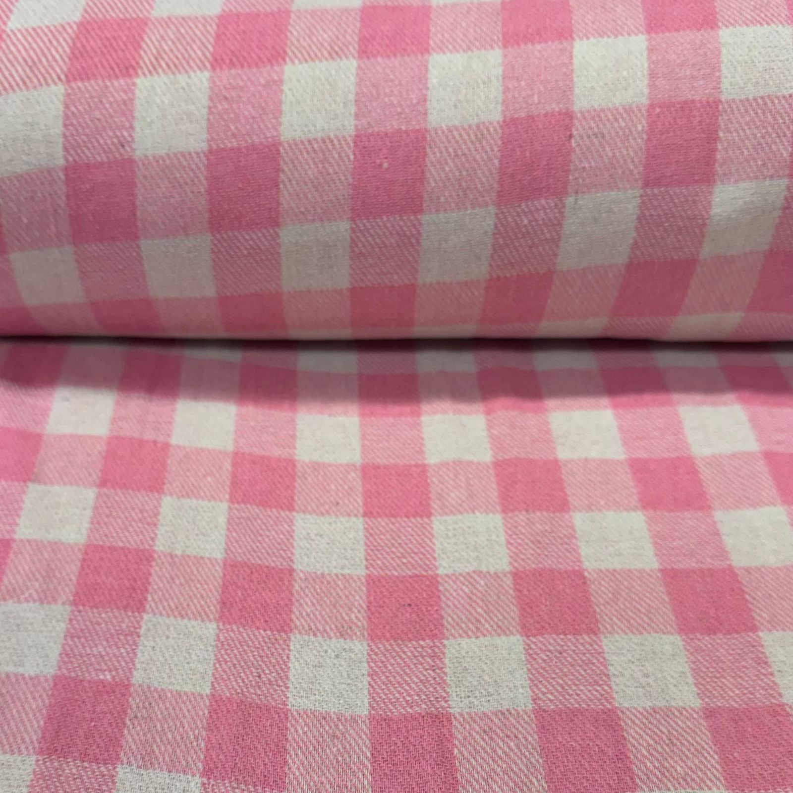 Flanela Rosa e Branco  