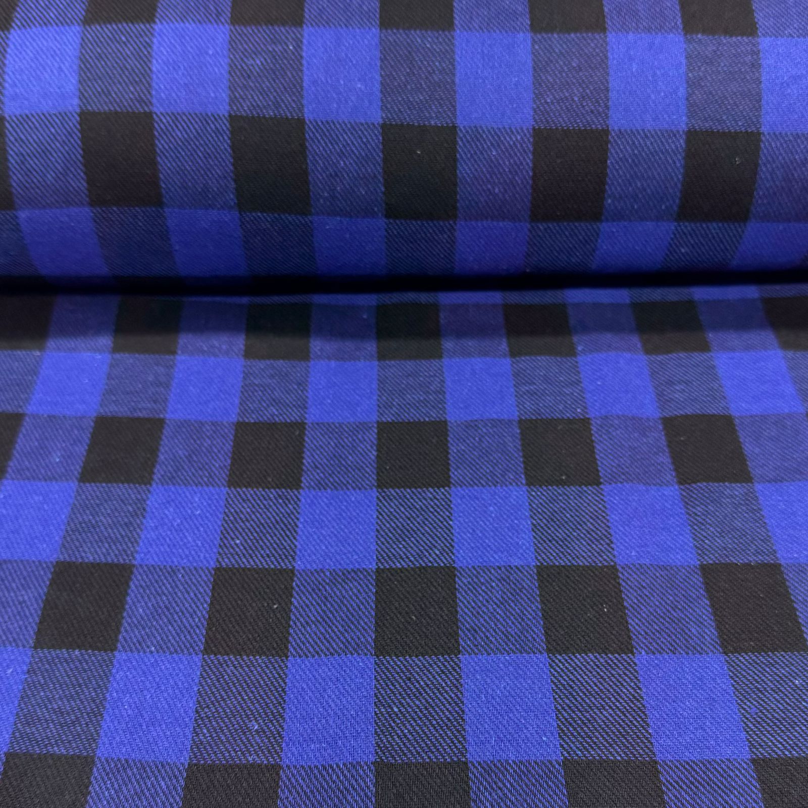 Flanela Xadrez Azul Royal
