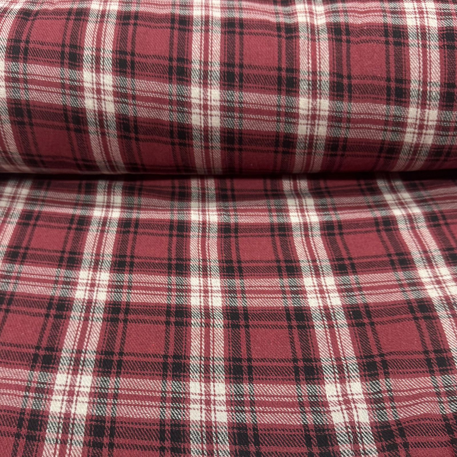 Flanela Xadrez Branco e Vermelho