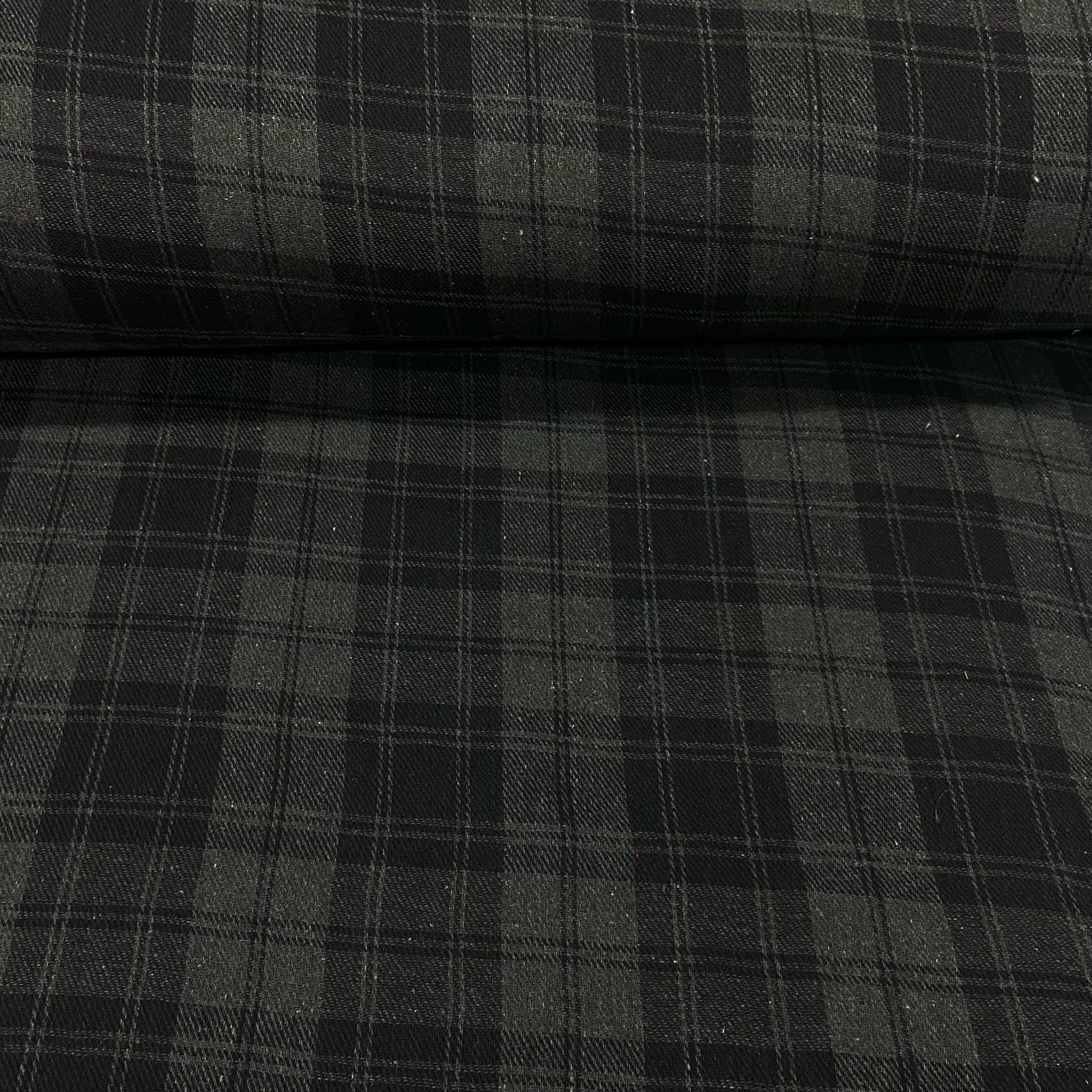 Flanela Xadrez Cinza Chumbo e Preto 