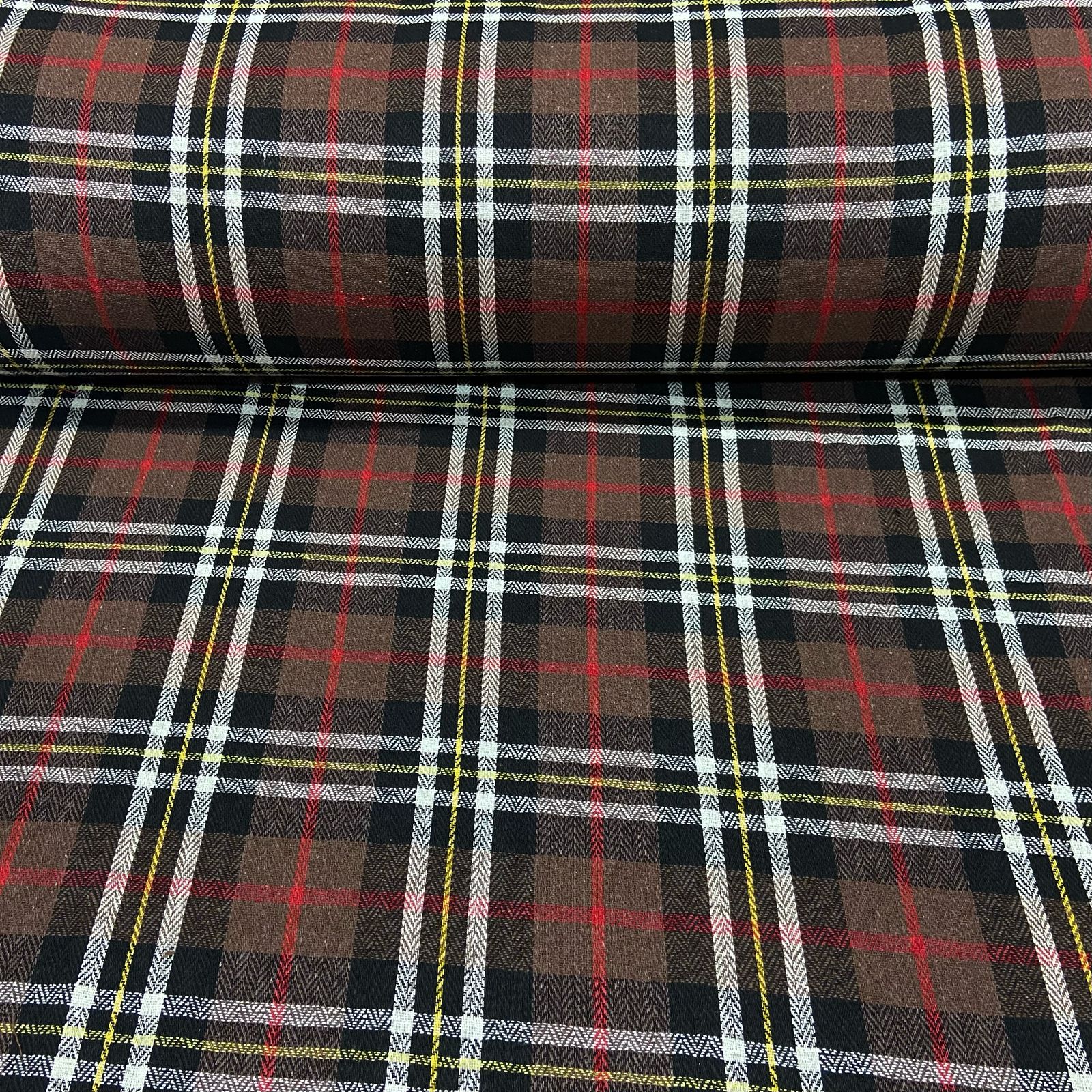 Flanela Xadrez Marrom e Vermelho