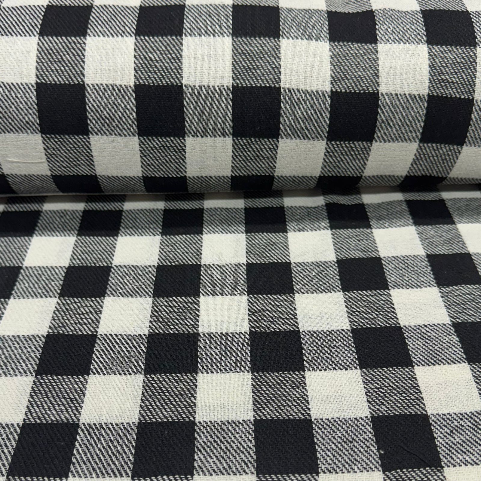 Flanela Xadrez Preto e Branco