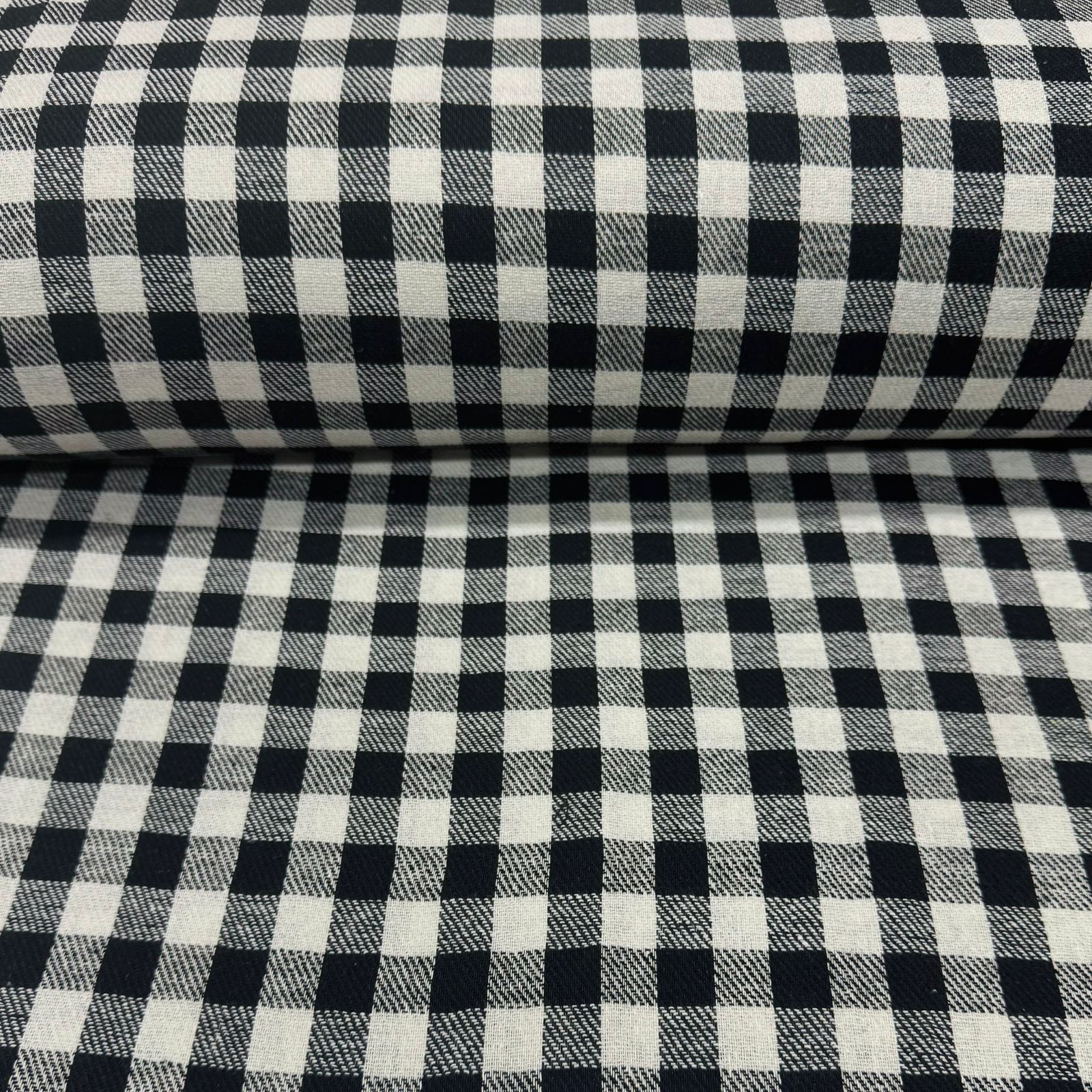 Flanela Xadrez Preto e Branco Pequeno
