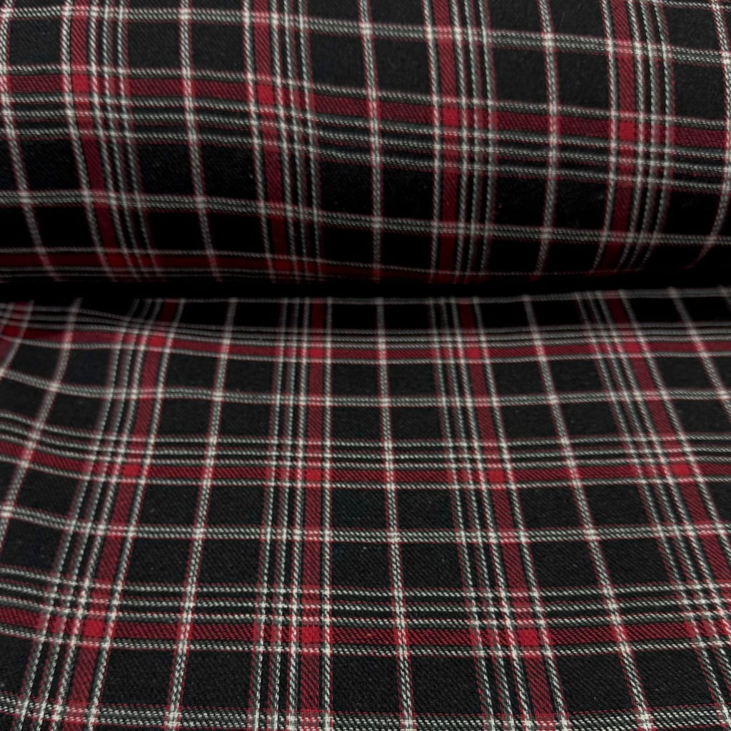 Flanela Xadrez Preto e Vermelho