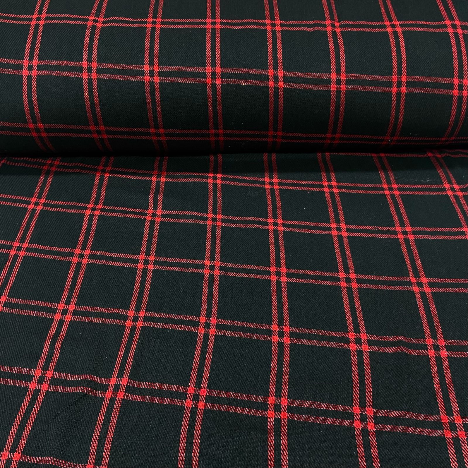 Flanela Xadrez Vermelho no Preto 