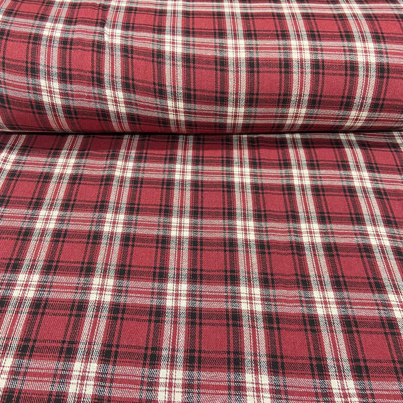 Flanela Xadrez Vermelho Paixão e Branco