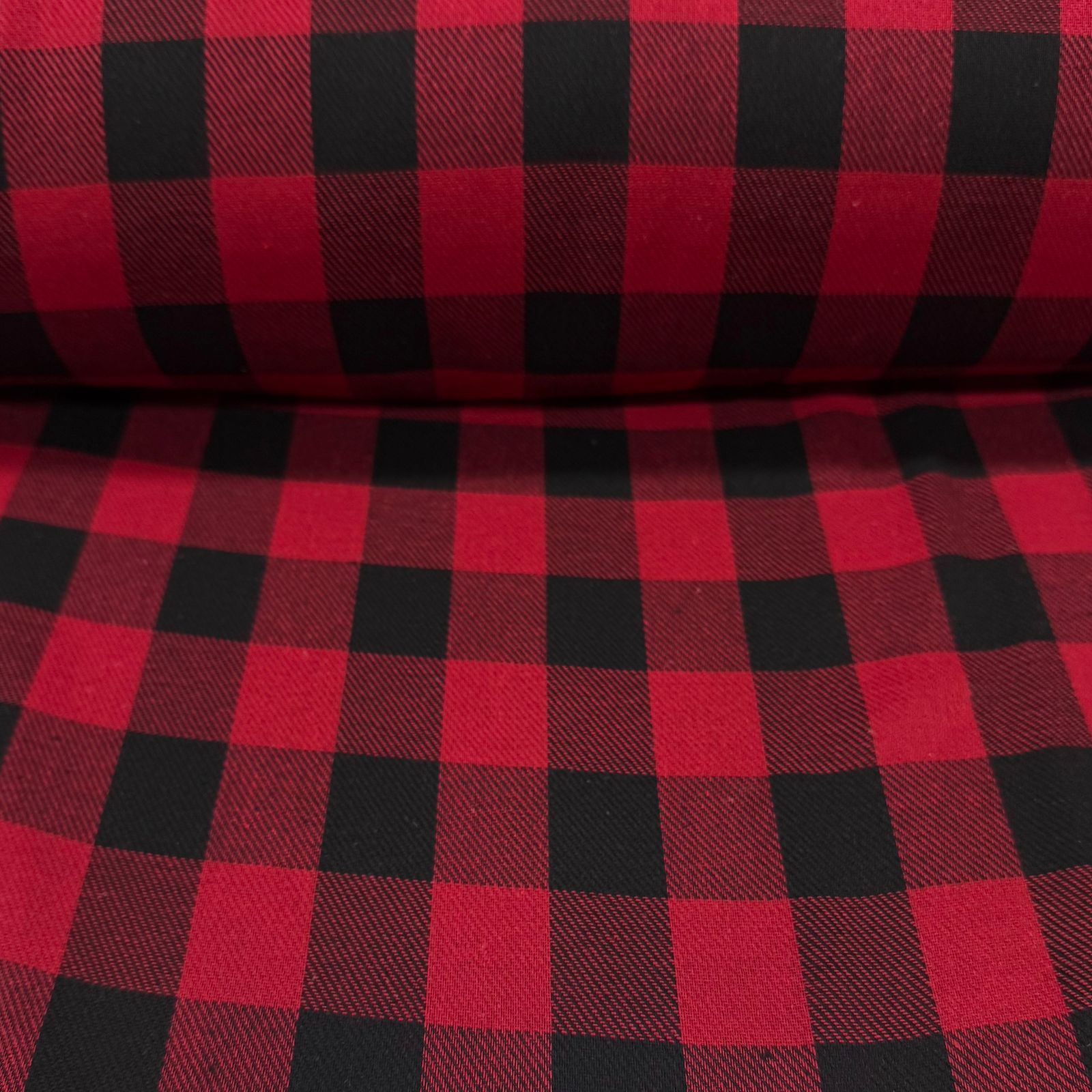Flanela Xadrez Vermelho Sangue e Preto