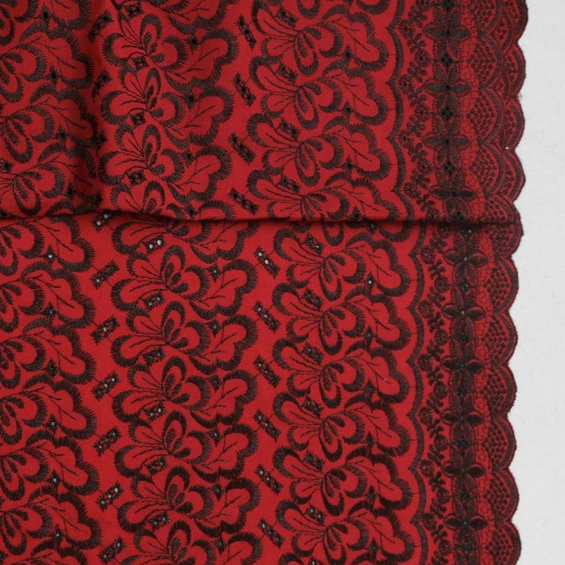 Laise Broderi Bicolor Vermelho com Preto