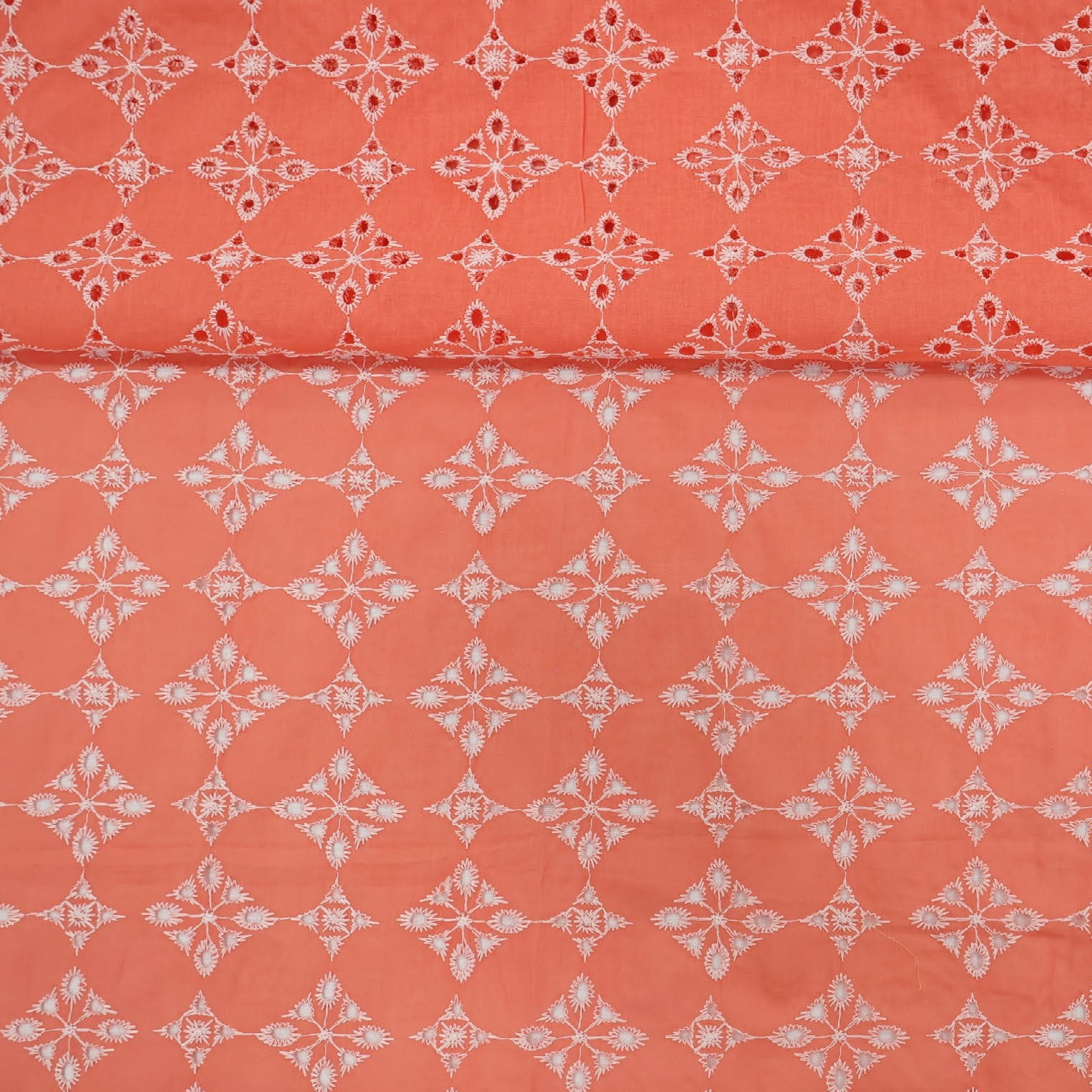 Layse Algodão Geometrico Coral