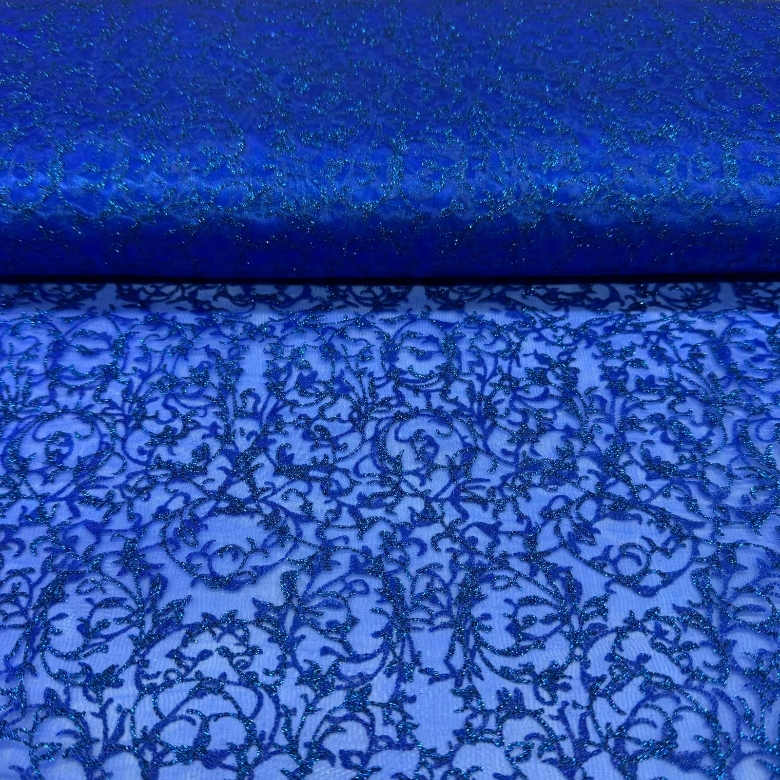 Organza Estampada Azul