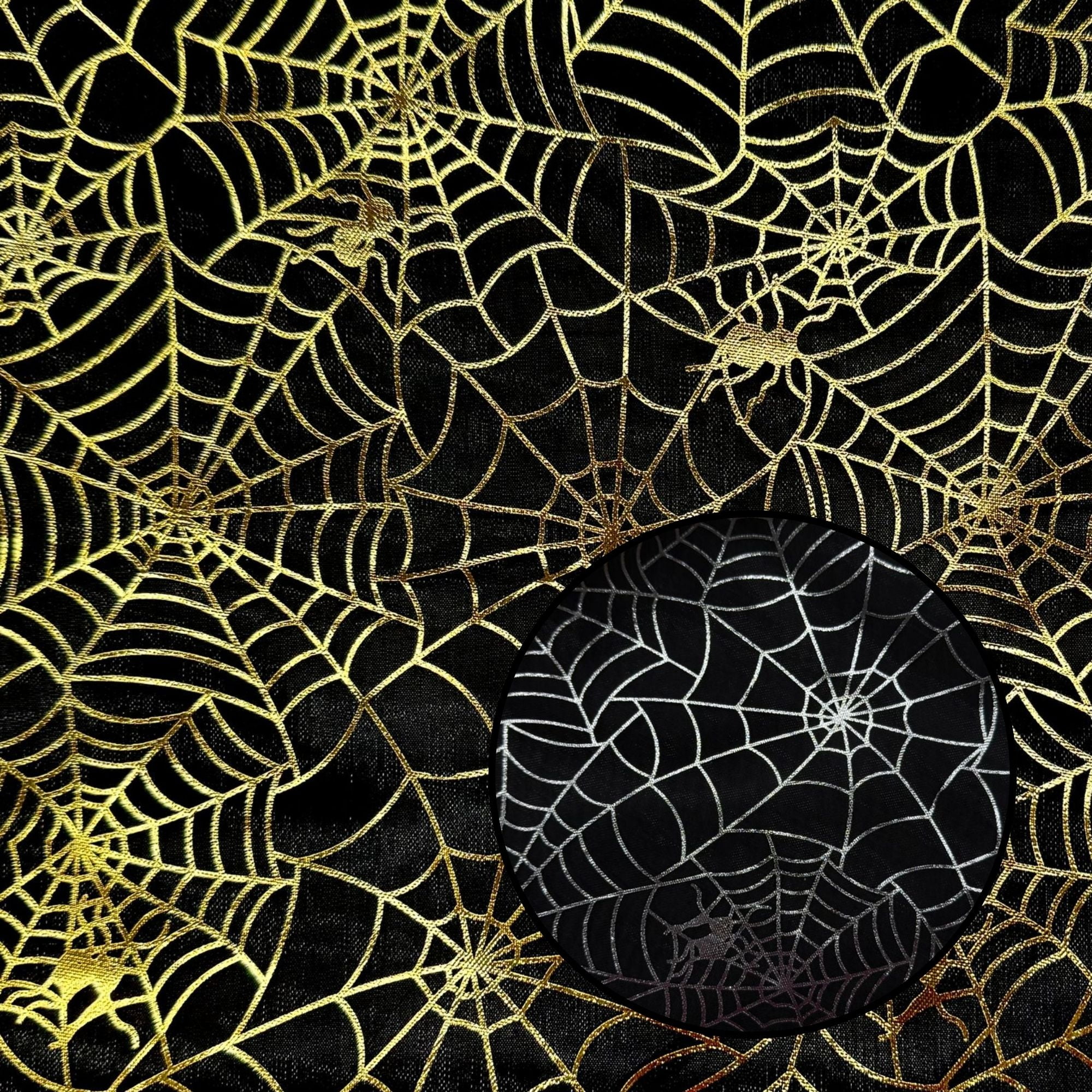 Organza Teia de Aranha Ouro/Prata Dupla Face 