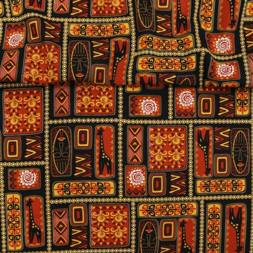 Oxford Africano Geometria e Girafas Vermelho